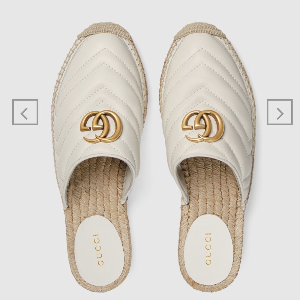 Authentic Gucci Espadrille White Leather Sz 40(10)